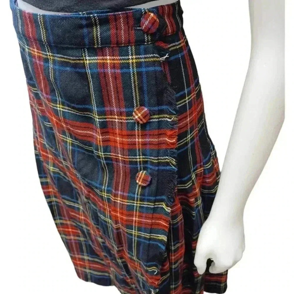 Surrey Classic 100% Wool Tartan Vintage Midi Skirt Size Large - Picture 3 of 9